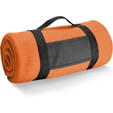 THORPE. Fleecedecke (180 g/m²) mit abnehmbarem Griff, Orange