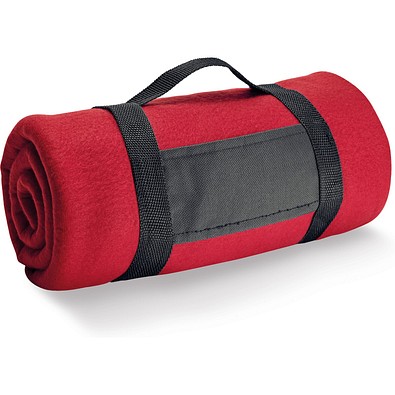 THORPE. Fleecedecke (180 g/m²) mit abnehmbarem Griff, Rot