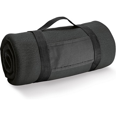 THORPE. Fleecedecke (180 g/m²) mit abnehmbarem Griff, Schwarz