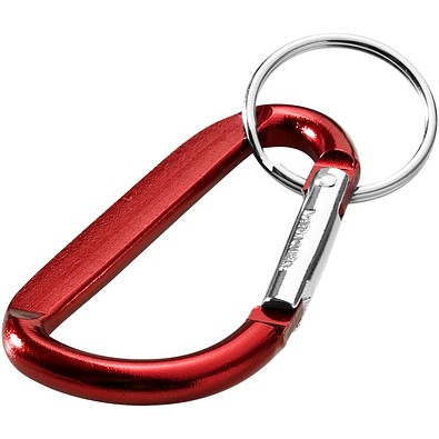 Timor Karabiner Schlüsselanhänger aus recyceltem Aluminium, rot