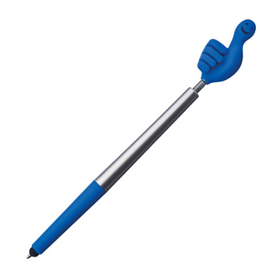 Touch-Kugelschreiber Smile-Hand, blaue Mine, Blau