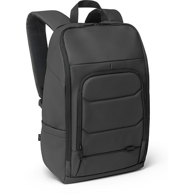 TOULON. Notebook-Rucksack aus hochdichtem 600D Polyester aus recyceltem mit einer wasserabweisenden Oberfläche 16", Schwarz