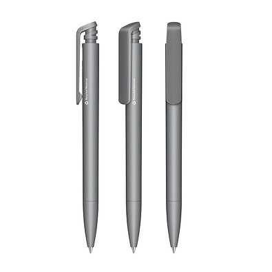 senator® Druckkugelschreiber Trento Matt Recycled, blaue Mine, cool grey 9