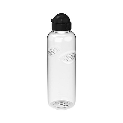 Trinkflasche Carve Junior, 1 l, transparent/schwarz