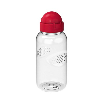 Trinkflasche Carve Junior, 500 ml, RENEW, transparent/standard-rot