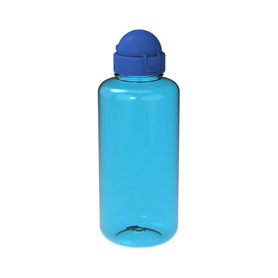 Trinkflasche Junior, 1,0 l, transparent-blau/standard-blau PP