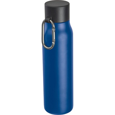 Trinkflasche mit Karabiner, 600ml , blau