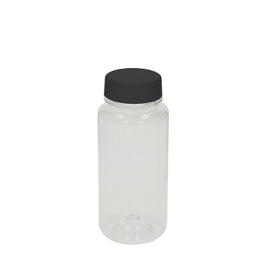 Trinkflasche Refresh, 400 ml, transparent/schwarz