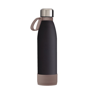 Trinkflasche RETUMBLER-myTOULON GLASS, schwarz/braun/braun