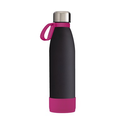 Trinkflasche RETUMBLER-myTOULON GLASS, schwarz/magenta/magenta