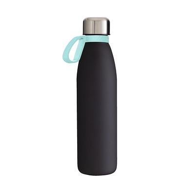 Trinkflasche RETUMBLER-myTOULON GLASS, schwarz, Ring mint