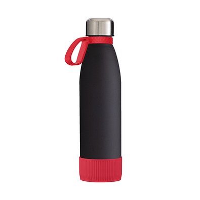 Trinkflasche RETUMBLER-myTOULON GLASS, schwarz/rot/rot