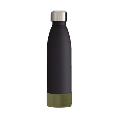 Trinkflasche RETUMBLER-myTOULON GLASS, schwarz, Sleeve dunkelgrün