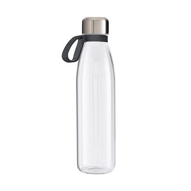 Trinkflasche RETUMBLER-myTOULON GLASS, transparent, Ring anthrazit