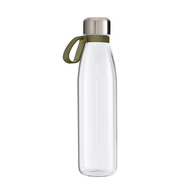 Trinkflasche RETUMBLER-myTOULON GLASS, transparent, Ringdunkelgrün