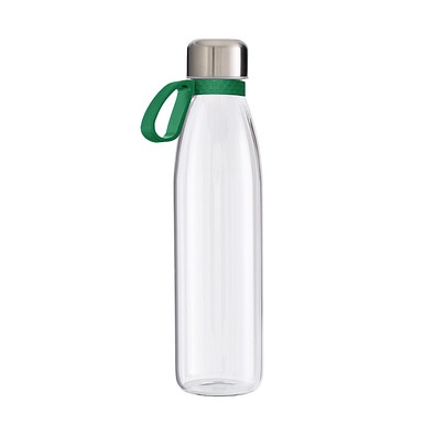 Trinkflasche RETUMBLER-myTOULON GLASS, transparent, Ringgrün