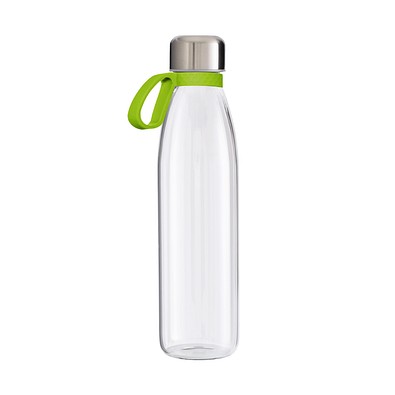 Trinkflasche RETUMBLER-myTOULON GLASS, transparent, Ringhellgrün