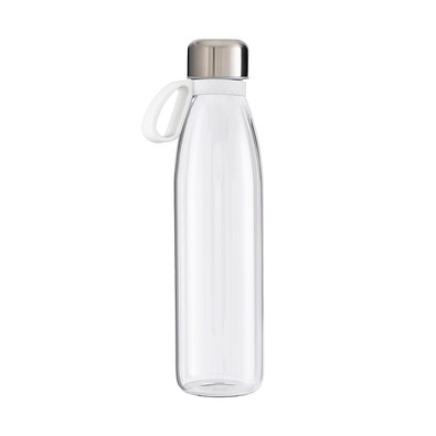 Trinkflasche RETUMBLER-myTOULON GLASS, transparent, Ringweiß