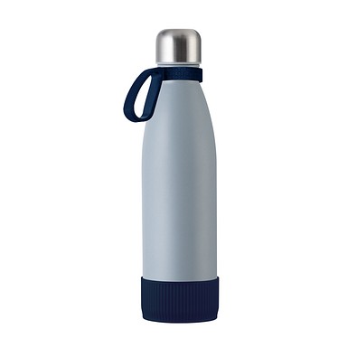 Trinkflasche RETUMBLER-myTOULON, grau/dunkelblau/dunkelblau
