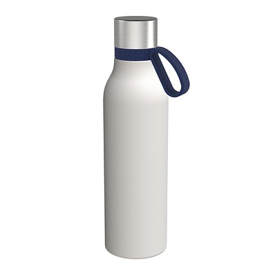 Trinkflasche RETUMBLER-myTOULON II 820, weiß, Ring dunkelblau