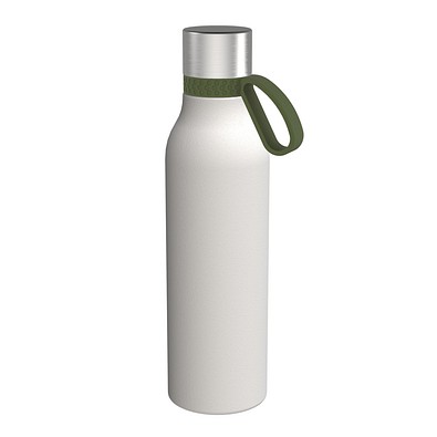 Trinkflasche RETUMBLER-myTOULON II 820, weiß, Ring dunkelgrün