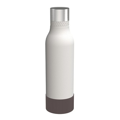 Trinkflasche RETUMBLER-myTOULON II 820, weiß, Sleeve braun