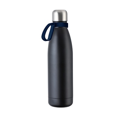 Trinkflasche RETUMBLER-myTOULON, schwarz, Ring dunkelblau