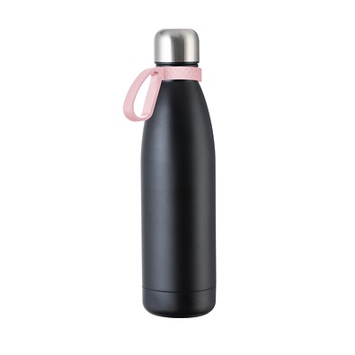 Trinkflasche RETUMBLER-myTOULON, schwarz, Ring rosa