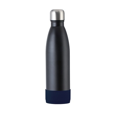 Trinkflasche RETUMBLER-myTOULON, schwarz, Sleeve dunkelblau