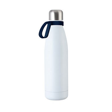 Trinkflasche RETUMBLER-myTOULON, weiß, Ring dunkelblau