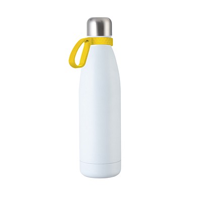 Trinkflasche RETUMBLER-myTOULON, weiß, Ring gelb