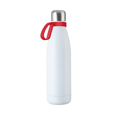 Trinkflasche RETUMBLER-myTOULON, weiß, Ring rot