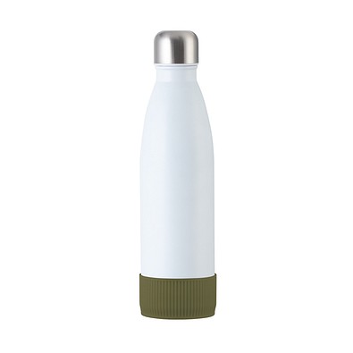 Trinkflasche RETUMBLER-myTOULON, weiß, Sleeve dunkelgrün