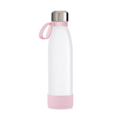 Trinkflasche RETUMBLER-TOULON GLASS, weiß/rosa/rosa