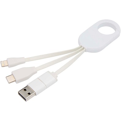 Troop 4-in-1 Ladekabel aus recyceltem Kunststoff, weiss