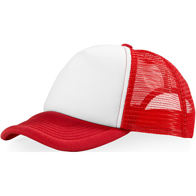 Trucker Kappe mit 5 Segmenten, rot,weiss