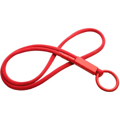 Tubyard Lanyard mit Band aus recyceltem Kunststoff, rot