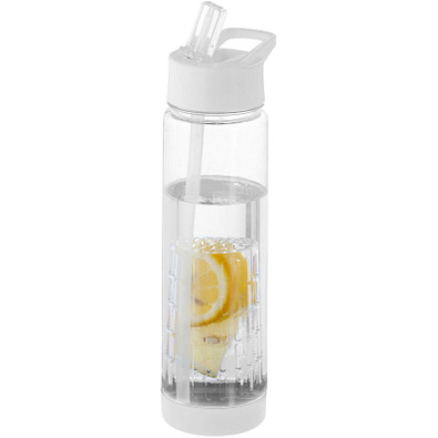Tutti frutti Tritan Trinkflasche mit Fruchtsieb, 740 ml, transparent,weiß