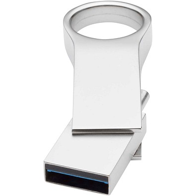 Typ C USB Stick 3.0 rund, groß, silber, 64GB