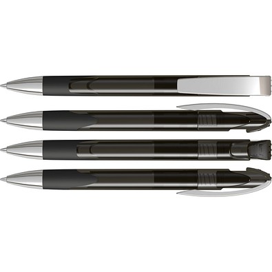 uma® LOOK grip transparent M SI Druckkugelschreiber, anthrazit
