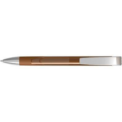 uma® LOOK grip transparent M SI Druckkugelschreiber, braun