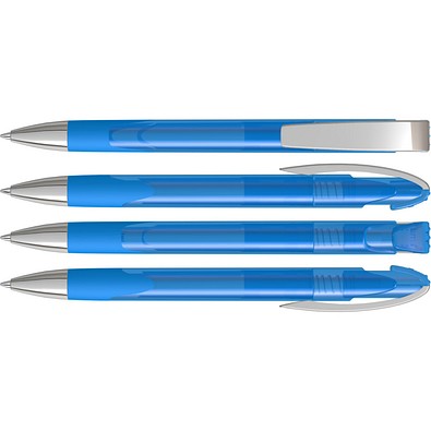uma® LOOK grip transparent M SI Druckkugelschreiber, hellblau