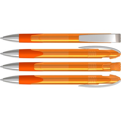 uma® LOOK grip transparent M SI Druckkugelschreiber, orange