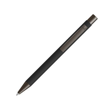 uma® Metall-Kugelschreiber Straight Gum, blaue Mine, schwarz