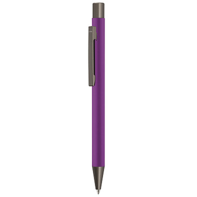 uma® Metall-Kugelschreiber Straight Gum, blaue Mine, violett
