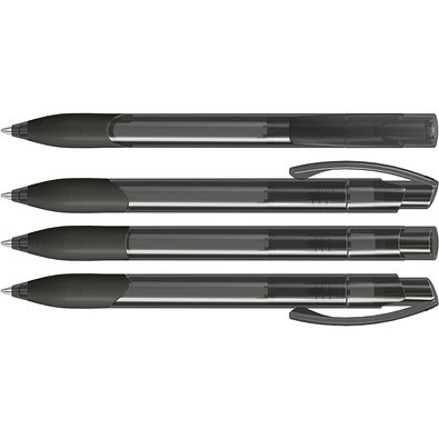 uma® OMEGA grip transparent Druckkugelschreiber, anthrazit
