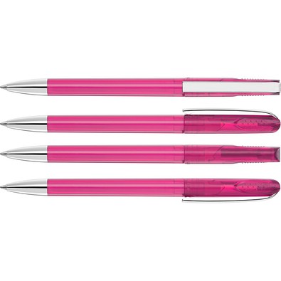 uma® PUR transparent SI Drehkugelschreiber, magenta