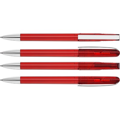 uma® PUR transparent SI Drehkugelschreiber, rot