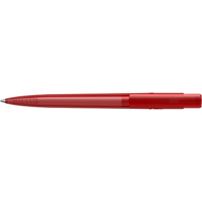 uma® RECYCLED PET PEN PRO transparent Druckkugelschreiber, rot