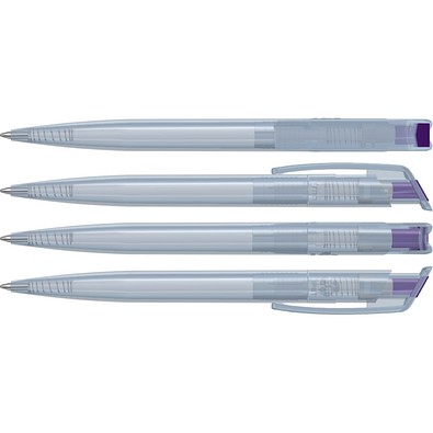 uma® RECYCLED PET PEN transparent SG Druckkugelschreiber, dunkelviolett